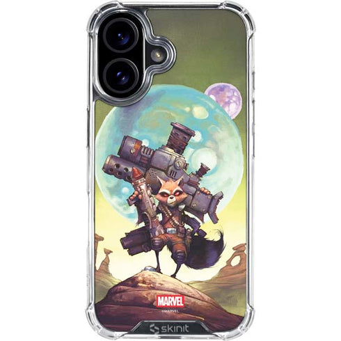 Marvel Rocket Raccoon Armored Arsenal iPhone 16 Clear Case